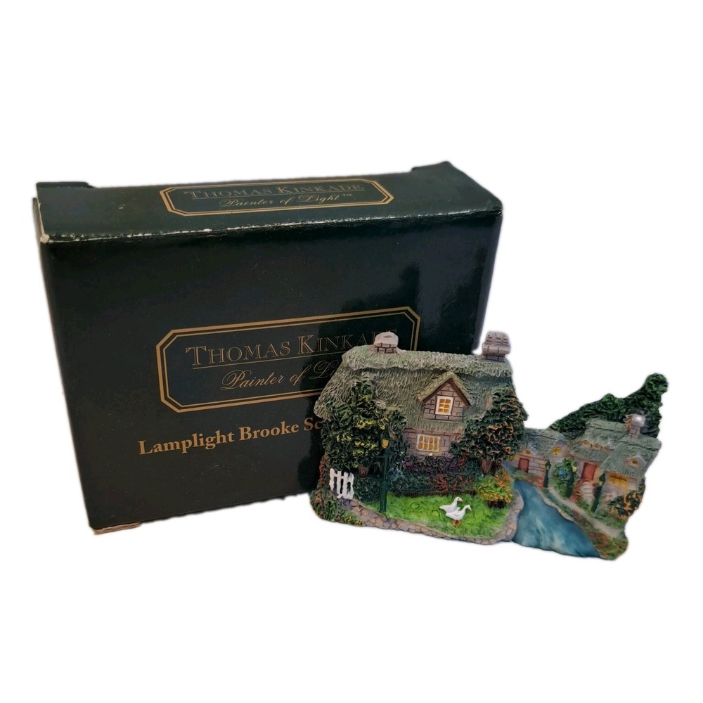 Thomas Kinkade Lamplight Brooke Village House Resin Cottage Magnet